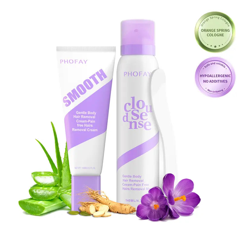 Pain-Free Hair Removal Spray for Sensitive Skin – Gentle & Fast-Acting Formula with Ginseng, Aloe & Hyaluronic Acid