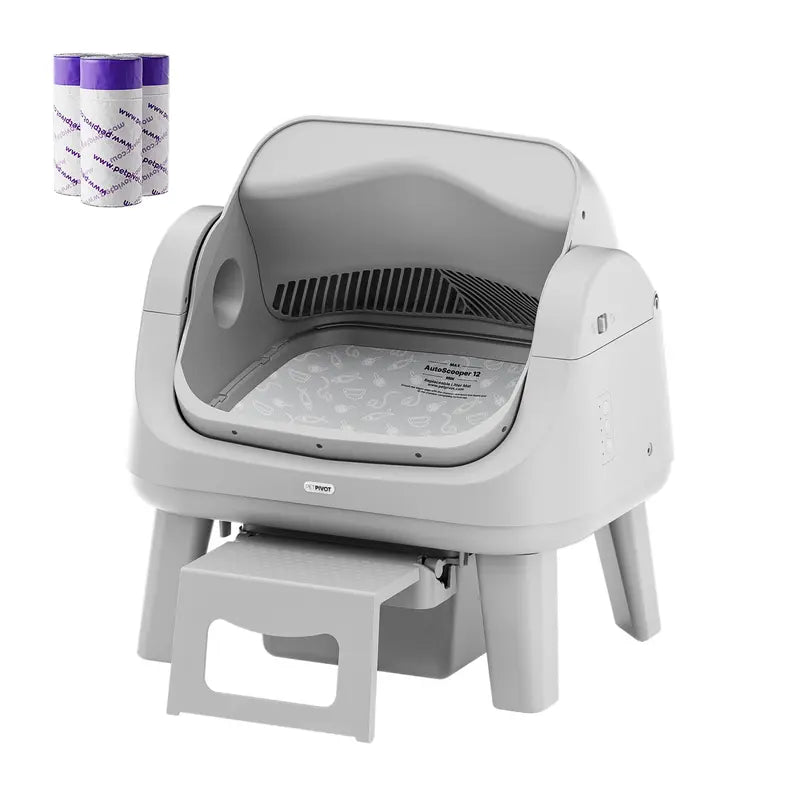 Automatic Self-Cleaning Cat Litter Box – Open-Top Design with Easy-Entry Front Step, Triple Safety Protection & Hands-Free Cleaning, No App Required