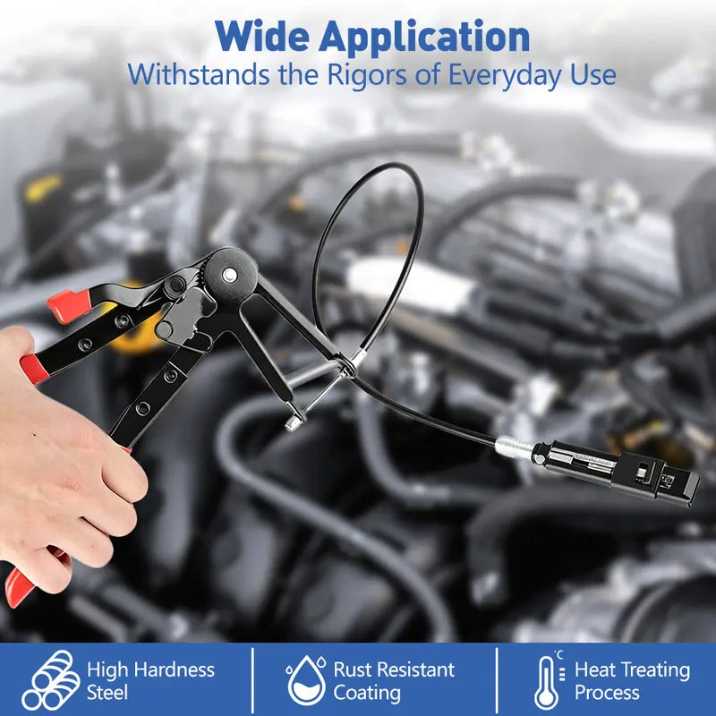 9-Piece Hose Clamp Pliers Set, Long Reach Automotive Hose Clamp Tool Kit with Flexible Wire & Flat Band Pliers for Coolant Radiator and Water Hose Repair