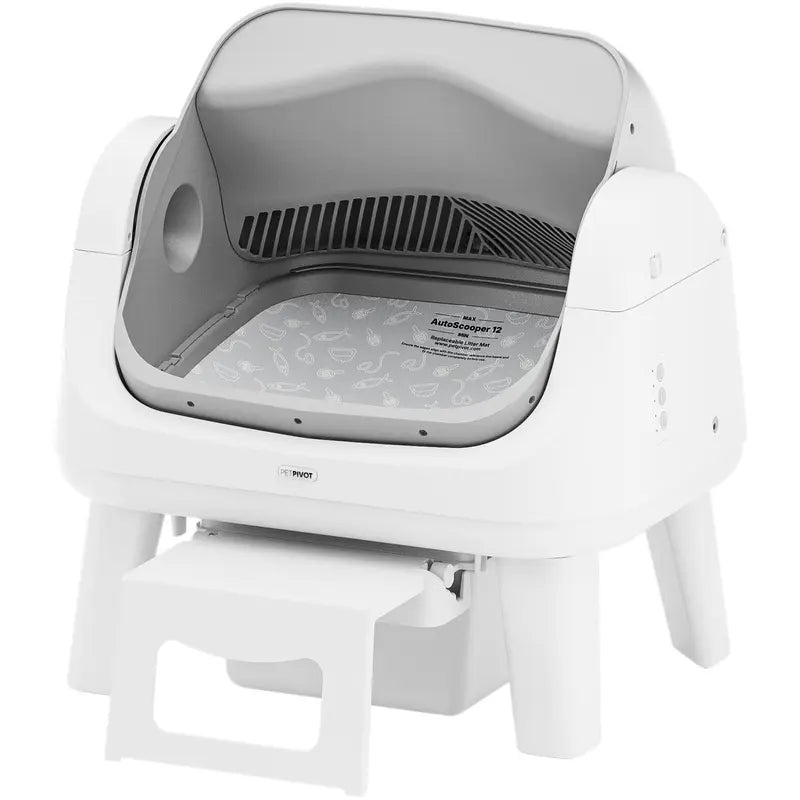 Automatic Self-Cleaning Cat Litter Box – Open-Top Design with Easy-Entry Front Step, Triple Safety Protection & Hands-Free Cleaning, No App Required