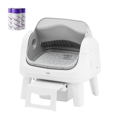 Automatic Self-Cleaning Cat Litter Box – Open-Top Design with Easy-Entry Front Step, Triple Safety Protection & Hands-Free Cleaning, No App Required