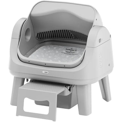 Automatic Self-Cleaning Cat Litter Box – Open-Top Design with Easy-Entry Front Step, Triple Safety Protection & Hands-Free Cleaning, No App Required