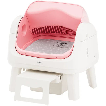 Automatic Self-Cleaning Cat Litter Box – Open-Top Design with Easy-Entry Front Step, Triple Safety Protection & Hands-Free Cleaning, No App Required