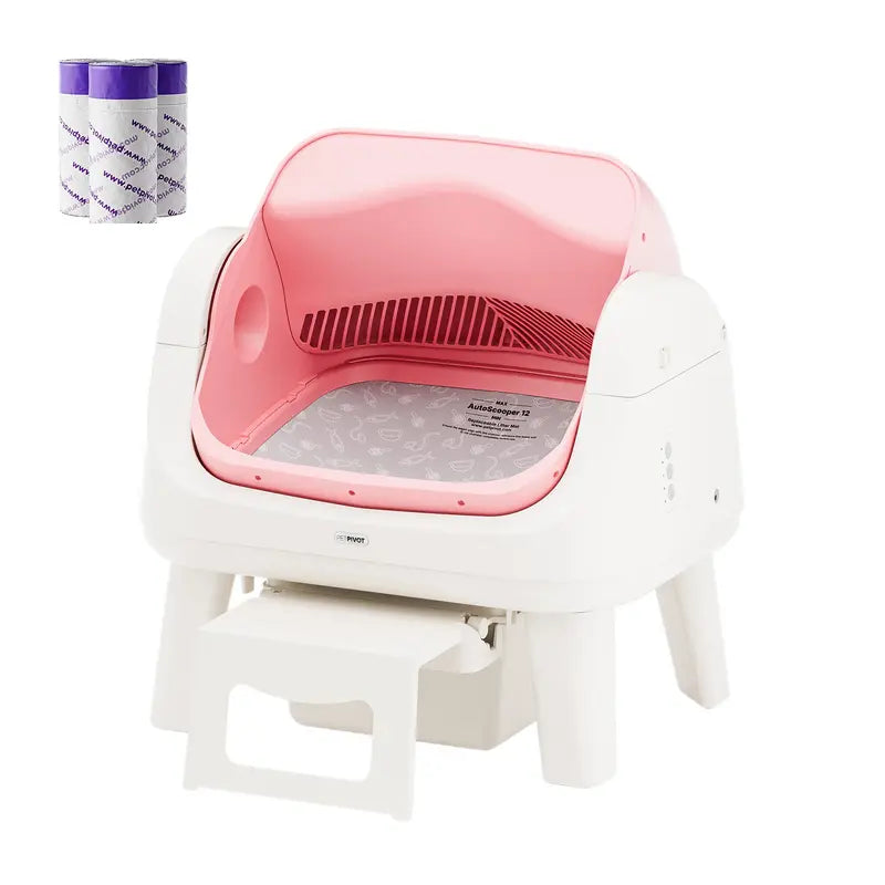 Automatic Self-Cleaning Cat Litter Box – Open-Top Design with Easy-Entry Front Step, Triple Safety Protection & Hands-Free Cleaning, No App Required