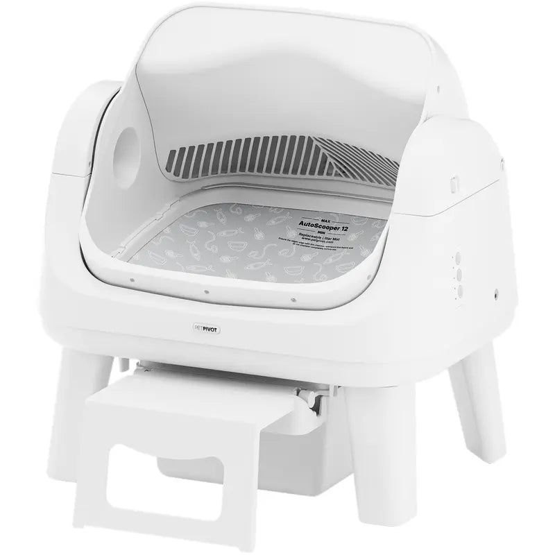 Automatic Self-Cleaning Cat Litter Box – Open-Top Design with Easy-Entry Front Step, Triple Safety Protection & Hands-Free Cleaning, No App Required