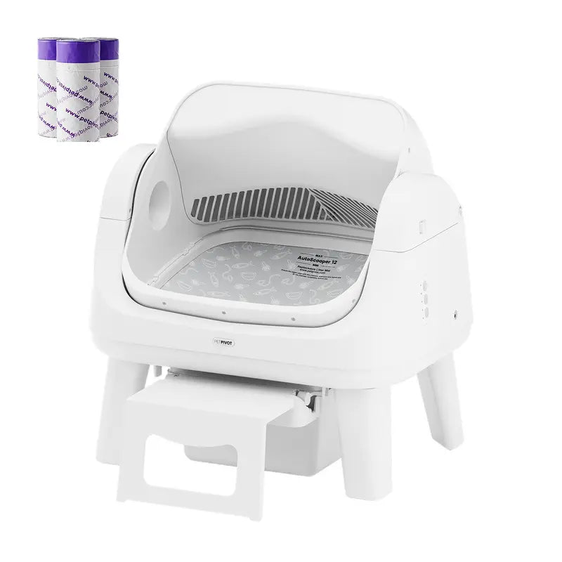Automatic Self-Cleaning Cat Litter Box – Open-Top Design with Easy-Entry Front Step, Triple Safety Protection & Hands-Free Cleaning, No App Required