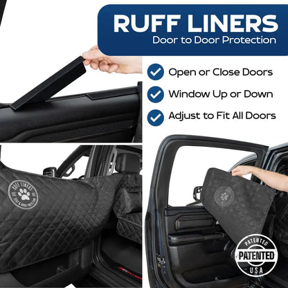 Hard Bottom Backseat Dog Car Seat Extender with Door Protection, Foldable Pet Seat Cover Platform for Safe Travel & Vehicle Protection
