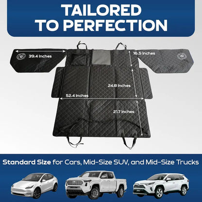 Hard Bottom Backseat Dog Car Seat Extender with Door Protection, Foldable Pet Seat Cover Platform for Safe Travel & Vehicle Protection