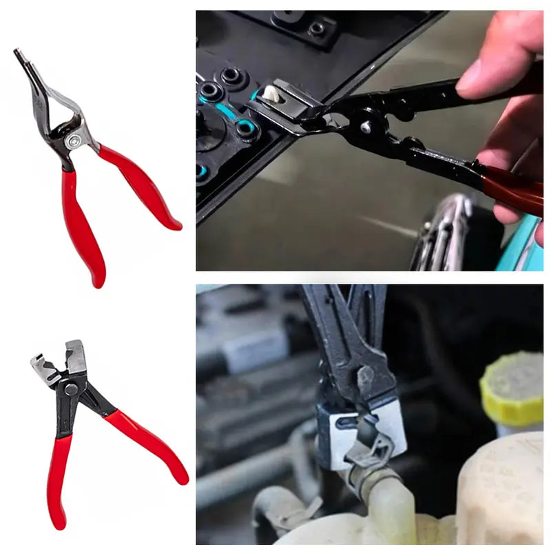 9-Piece Hose Clamp Pliers Set, Long Reach Automotive Hose Clamp Tool Kit with Flexible Wire & Flat Band Pliers for Coolant Radiator and Water Hose Repair