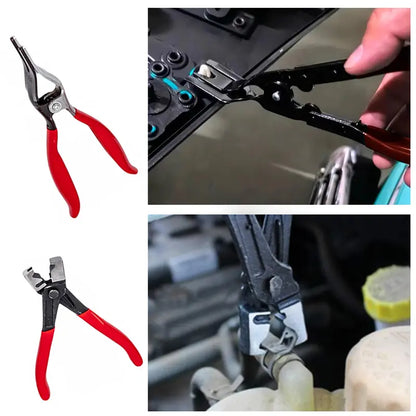 9-Piece Hose Clamp Pliers Set, Long Reach Automotive Hose Clamp Tool Kit with Flexible Wire & Flat Band Pliers for Coolant Radiator and Water Hose Repair