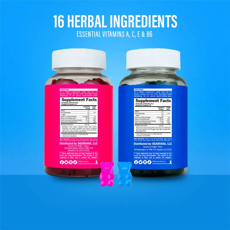 Women's Wellness Gummies, Herbal Blend with Vitamins A, C, E & B6, Berry Flavor, 120 Gummies, One-Month Supply